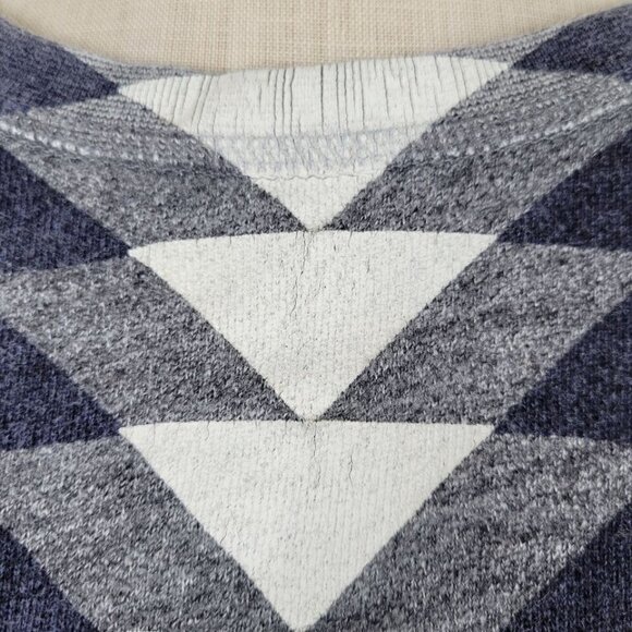 J Crew Sweatshirt Women Size S Geometric Crew Neck Drop Shoulder Oversized Gray - Picture 5 of 14